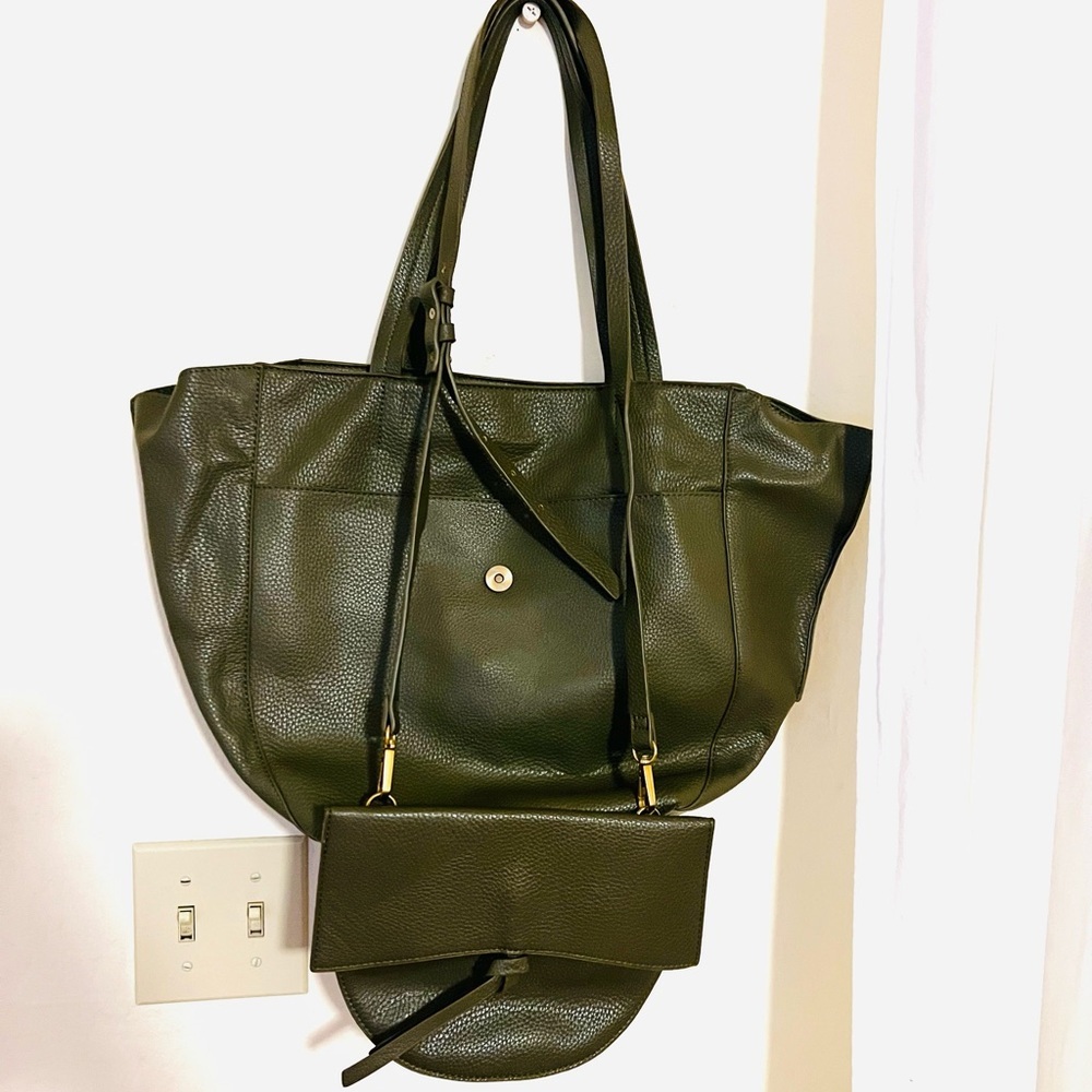 Anthropologie 2 Hand Bags Navy Green